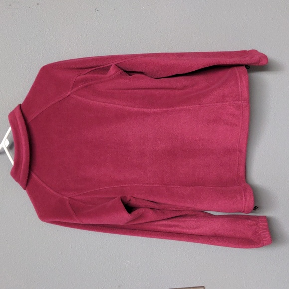 M pink columbia full zip up fleece jacket w collar zip pockets elastic cuffs hem - Picture 8 of 11